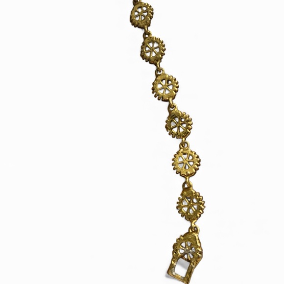 Vintage Goldette Bracelet 7” Blue Stone and Pearl Bracelet - Picture 6 of 8